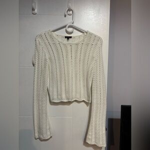 Crew Neck Crochet Sweater